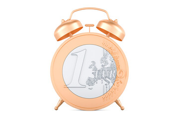 Poster - Euro coin as alarm clock, 3D rendering