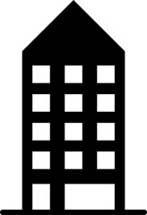 Poster - Simple High Rise Building House Real Estate or Hotel Icon. Vector Image.