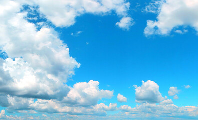 Wall Mural - Blue sky with clouds closeup