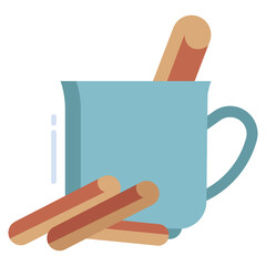 Wall Mural - cinnamon drink icon