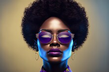 Black Lady Wearing Sunglasses In A Portrait Generative AI