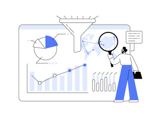 Poster - Business intelligence dashboard abstract concept vector illustration.