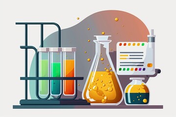 Poster - Dispensing oil, Blending chemicals, Conducting tests in the lab, Concept of quality control in the petroleum industry, chemical formulation for research. Generative AI