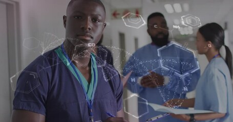 Poster - Animation of dna strand and data processing over diverse doctors