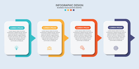 Fototapete - Steps business data visualization timeline process infographic template design with icons