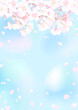 桜の枝と明るい青い空