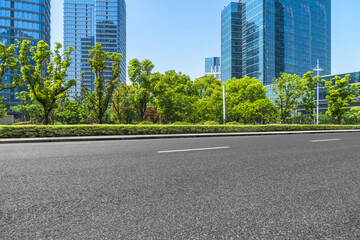 empty road in the town Square.