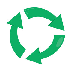 Sticker - green recycle arrows