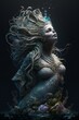 beautiful mermaid full body grim goomy lighting dark creepy generative AI