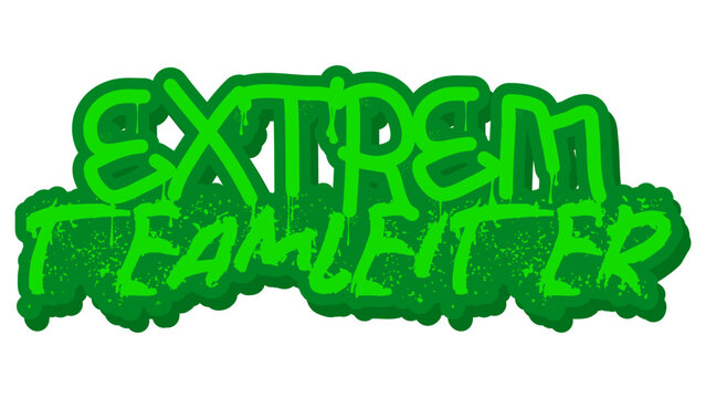 German words for Extrem Teamleiter means Extreme Team Leader. Graffiti tag. Abstract modern street art decoration performed in urban painting style.