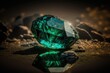 Emerald stone close up, green gemstone, Generative AI