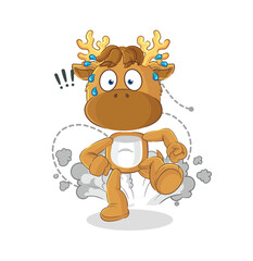 Poster - moose running illustration. character vector