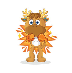 Canvas Print - moose boxer character. cartoon mascot vector