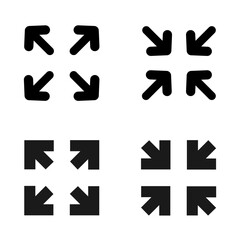 Poster - Full screen and exit full screen icon set. Vector illustration