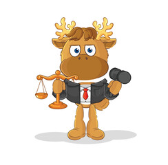 Poster - moose lawyer cartoon. cartoon mascot vector