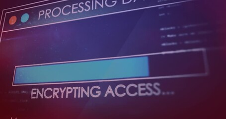 Poster - Animation of computer data loading with programming language on screen