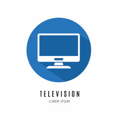 Poster - Televisions logo. Illustration of television in flat. Stock vector.