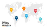 Fototapeta  - World Location marker with percentage for presentations