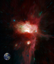 Flame In Orion's Belt Earth Zoom