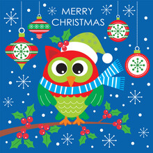 Christmas Card With Owl