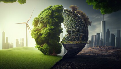 Wall Mural - esg green energy sustainable industry environmental social and corporate governance earth day the im