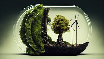 Wall Mural - esg green energy sustainable industry environmental social and corporate governance earth day the im