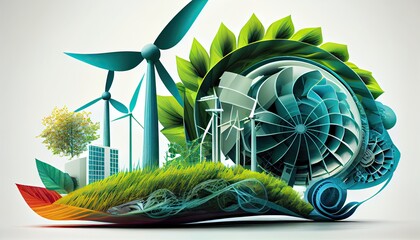Wall Mural - esg green energy sustainable industry environmental social and corporate governance earth day the im