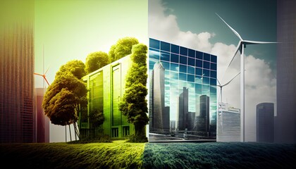 Wall Mural - esg green energy sustainable industry environmental social and corporate governance earth day the im
