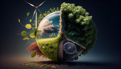 Wall Mural - esg green energy sustainable industry environmental social and corporate governance earth day the im