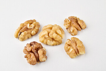 Sticker - Ripe walnut without shell on white background