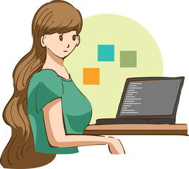 Wall Mural - Software engineer png graphic clipart design