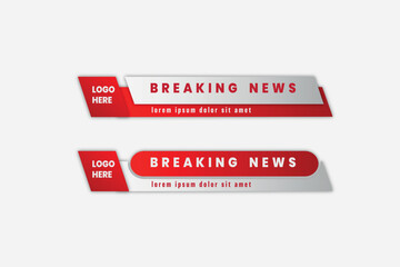 Wall Mural - Modern geometric lower third banner template design. Colorful lower thirds set template vector. streaming , sport news 