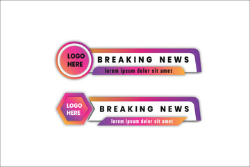 Wall Mural - colorful lower thirds set template vector. modern, simple, clean design style. streaming , sport news 

