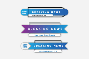 stylish gradient geometric lower third banner template design premium vector , streaming , sport new