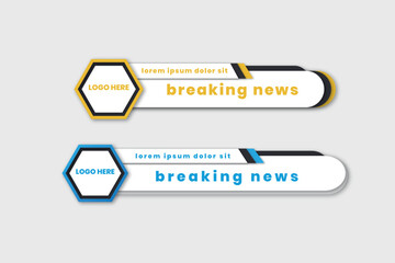 Wall Mural - Modern , clean and simple geometric lower third banner template design. Colorful lower thirds set template vector. 