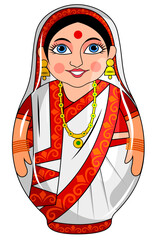 matryoshka doll from india vector illustration