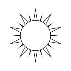 Wall Mural - boho celestial sun icon logo. simple modern abstract design for templates, prints, web, social media