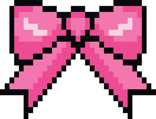 Sticker - bow pixel art vector image