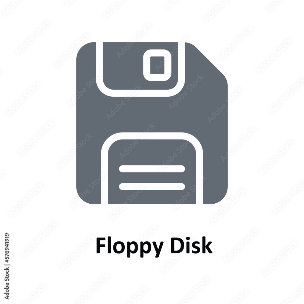 Floppy Disk  Vector     Solid Icons. Simple stock illustration stock