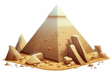 Poster - pyramid of giza in cairo, egypt, featuring the entrance to the central tomb. generative ai