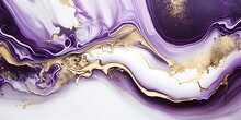 Purple White Gold Smooth Marble Background. Marble Ink Abstract Art From Exquisite Original Painting For Abstract Background