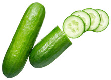 Whole and slices cucumber