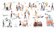 © VectorMine - Volunteering and charity with environmental help tiny person collection set, transparent background. Mini scenes with social responsibility, community solidarity and nature support illustration.