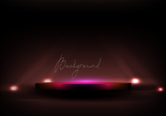 Wall Mural - Abstract composition with round podium and rays of light