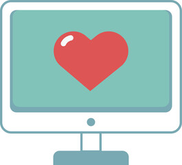 Wall Mural - There is a heart pattern on the computer screen