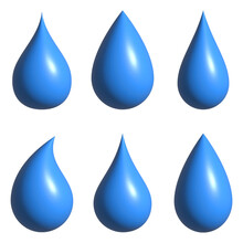 Water Drops Collection For App, Logo, Or Web Isolated On A Transparent Background. Simple 3D Illustration Of Blue Falling Water Or Raindrop. Steam Shower Condensation On A Vertical Surface