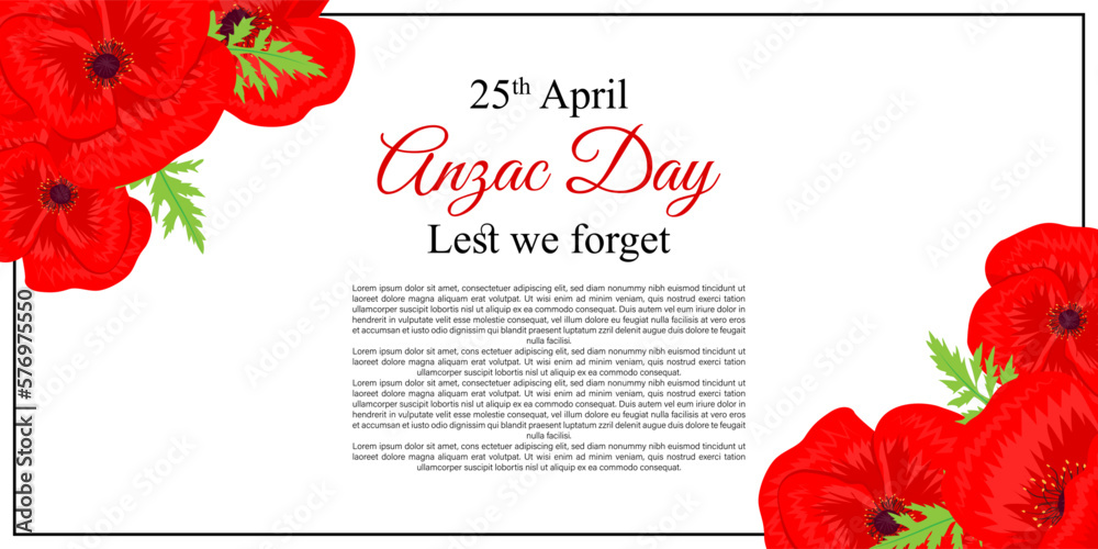 Vector illustration of Anzac Day banner Stock Vector | Adobe Stock