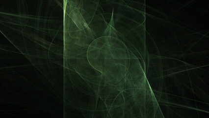 Poster - Luminous modern abstract background, fractal world. Digital space for use in design. Round shapes and lines. 3d render