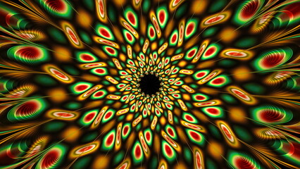 Poster - Luminous modern abstract background, fractal world. Digital space for use in design. Round shapes and lines. 3d render
