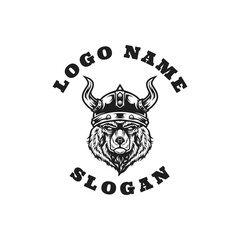 Sticker - Bear Viking Graphic Logo Design